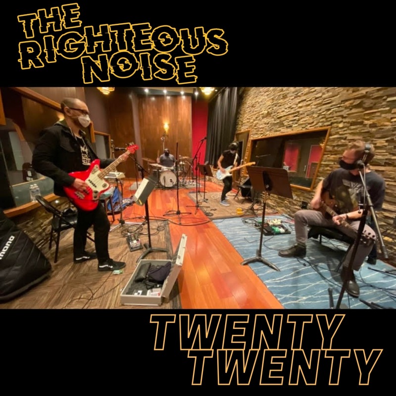 Twenty Twenty single cover: the band recording in studio